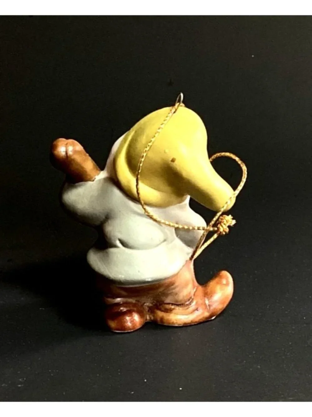 Vintage Schmid Disney Christmas Ornament Bashful of Seven Dwarves Playing Bass